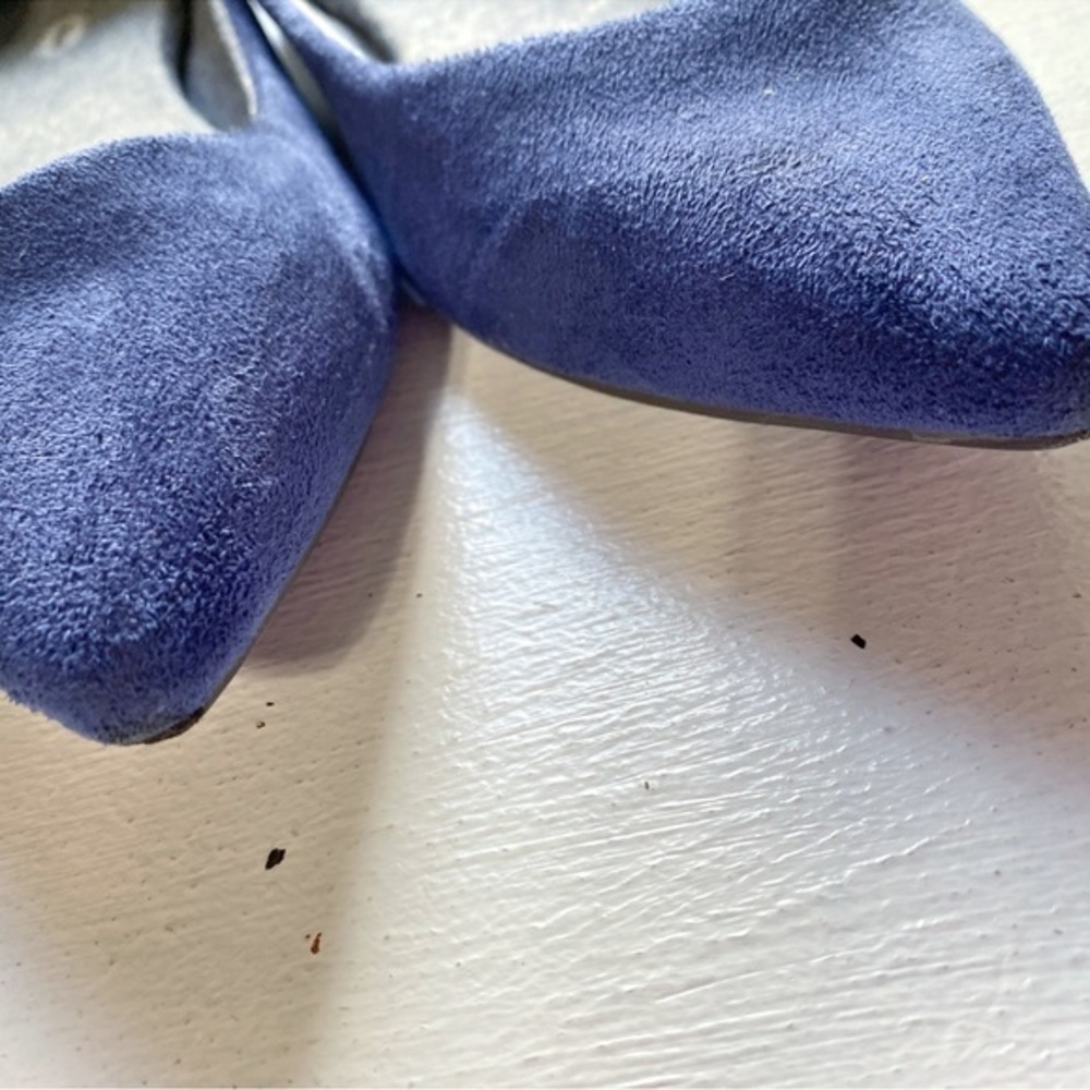 Dr. Scholl’s memory foam pointed toe Blue Crushed Velvet flats - Picture 5 of 9